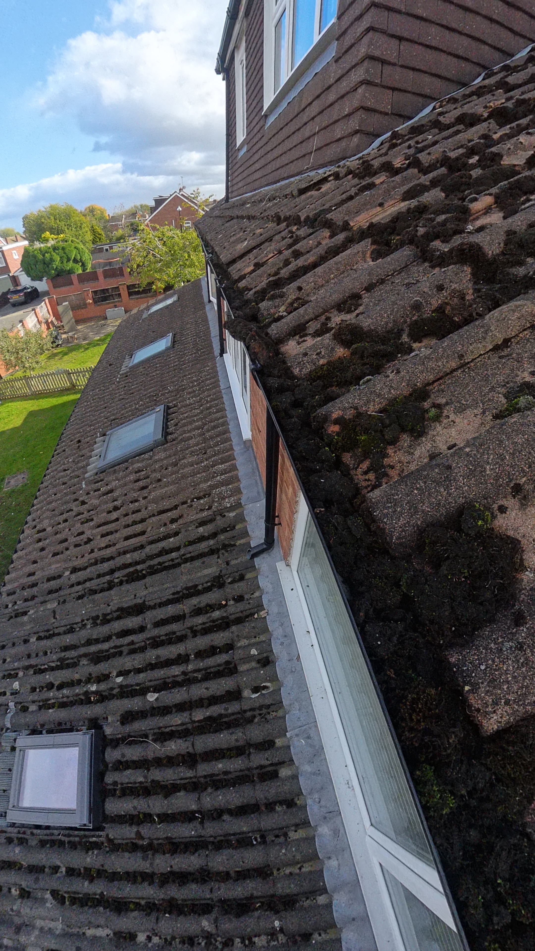 Before gutter cleaning in Coventry, view 2