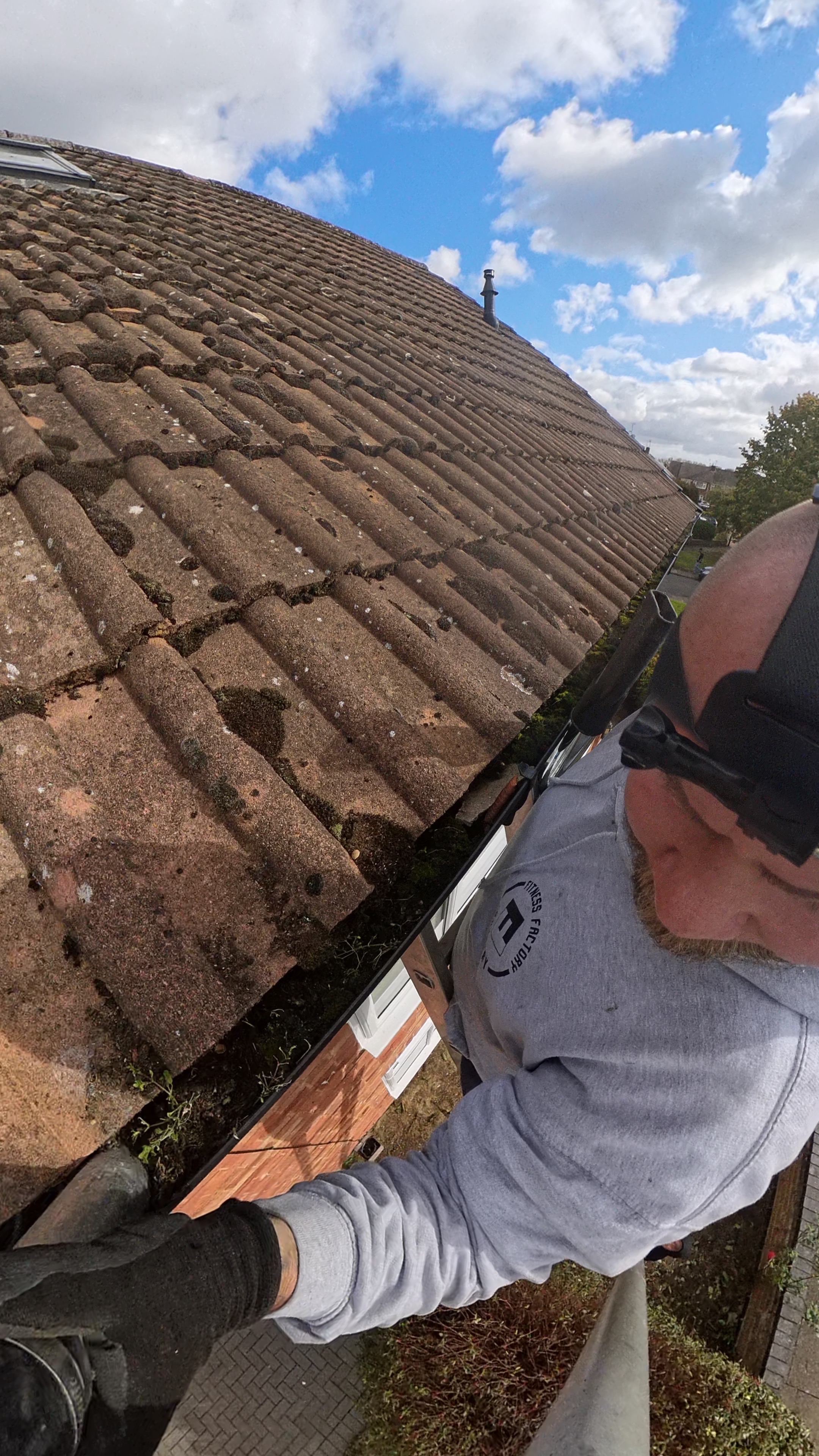Before gutter cleaning in Coventry, view 1