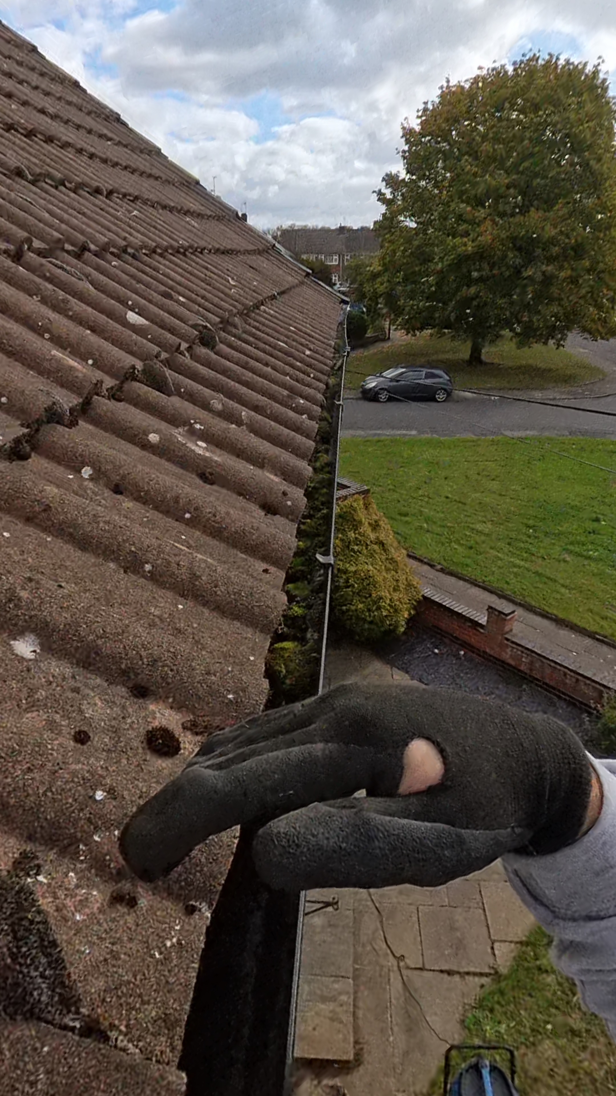 Before gutter cleaning in Coventry, view 2